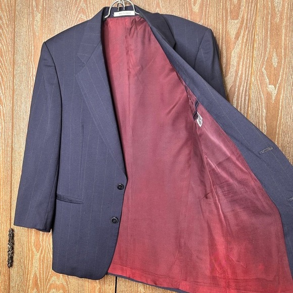 Bugatechi Uomo for Michael Jordan Men Pinstripe Virgin Wool Blazer Canada Made - Picture 4 of 9